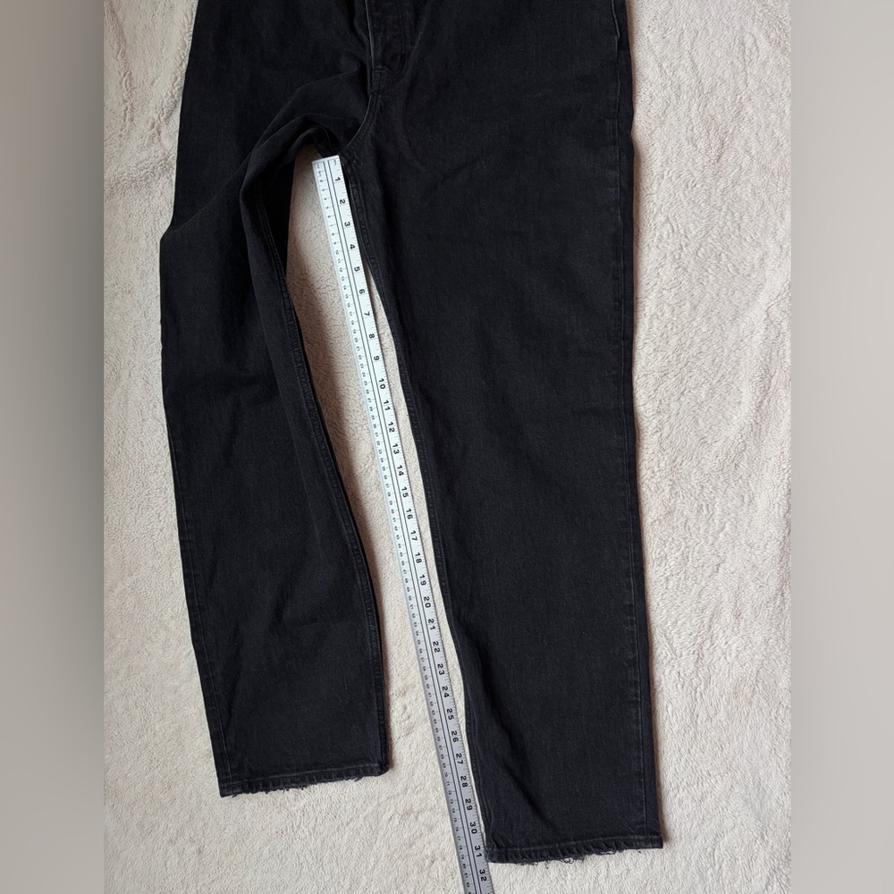 Abercrombie & Fitch Black Denim The Dad Jeans Curve Love High Rise Women Size 8L - Picture 7 of 10